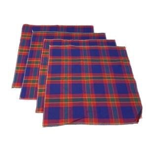 Tartan Napkins Set Of 4 Holiday Casual Home Decor Plaid Red Blue Green Gingham